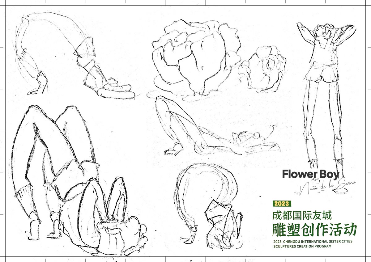 Sketch design of Flower Boy